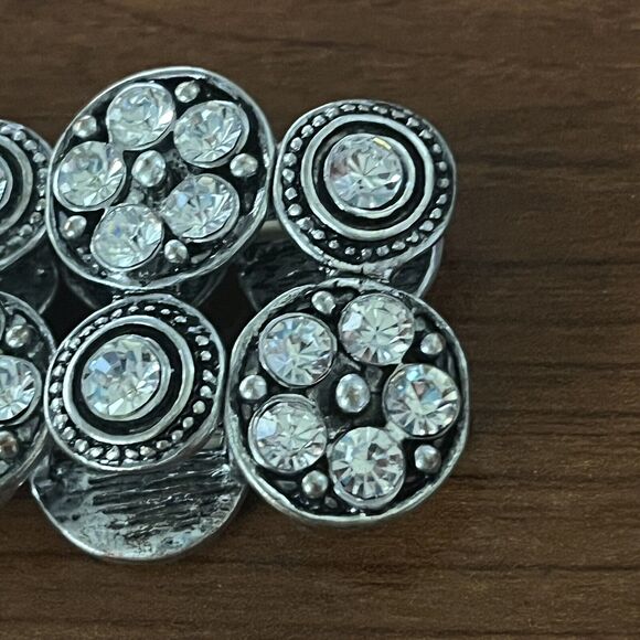 Unbranded Bracelet Womens Silver Black Rhinestone Elastic Band Evening Party - Picture 6 of 9